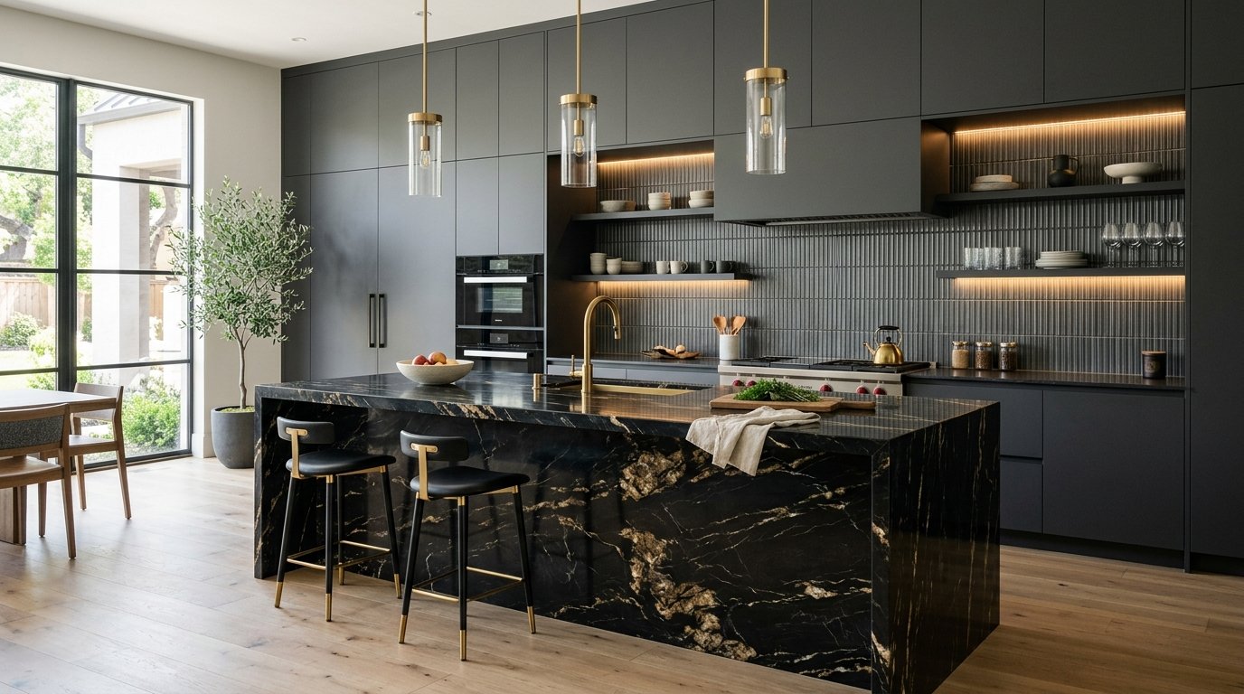 Monolithic Marble Chef Kitchen & Island